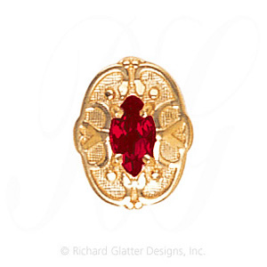 GS465 G - 14 Karat Gold Garnet Slide 